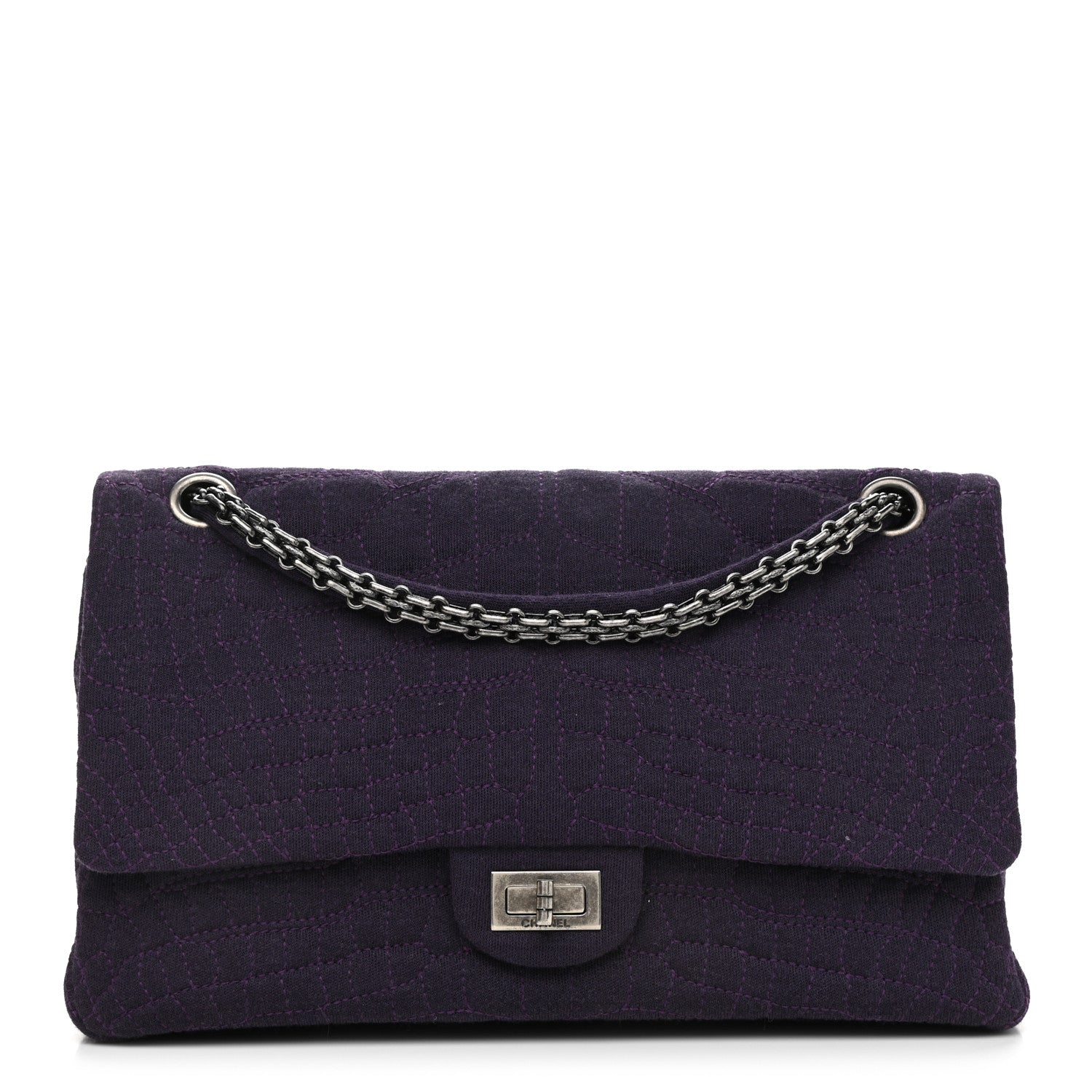 Chanel Jersey Coco's Croc 2.55 Reissue 226 Flap Purple 1 of 12