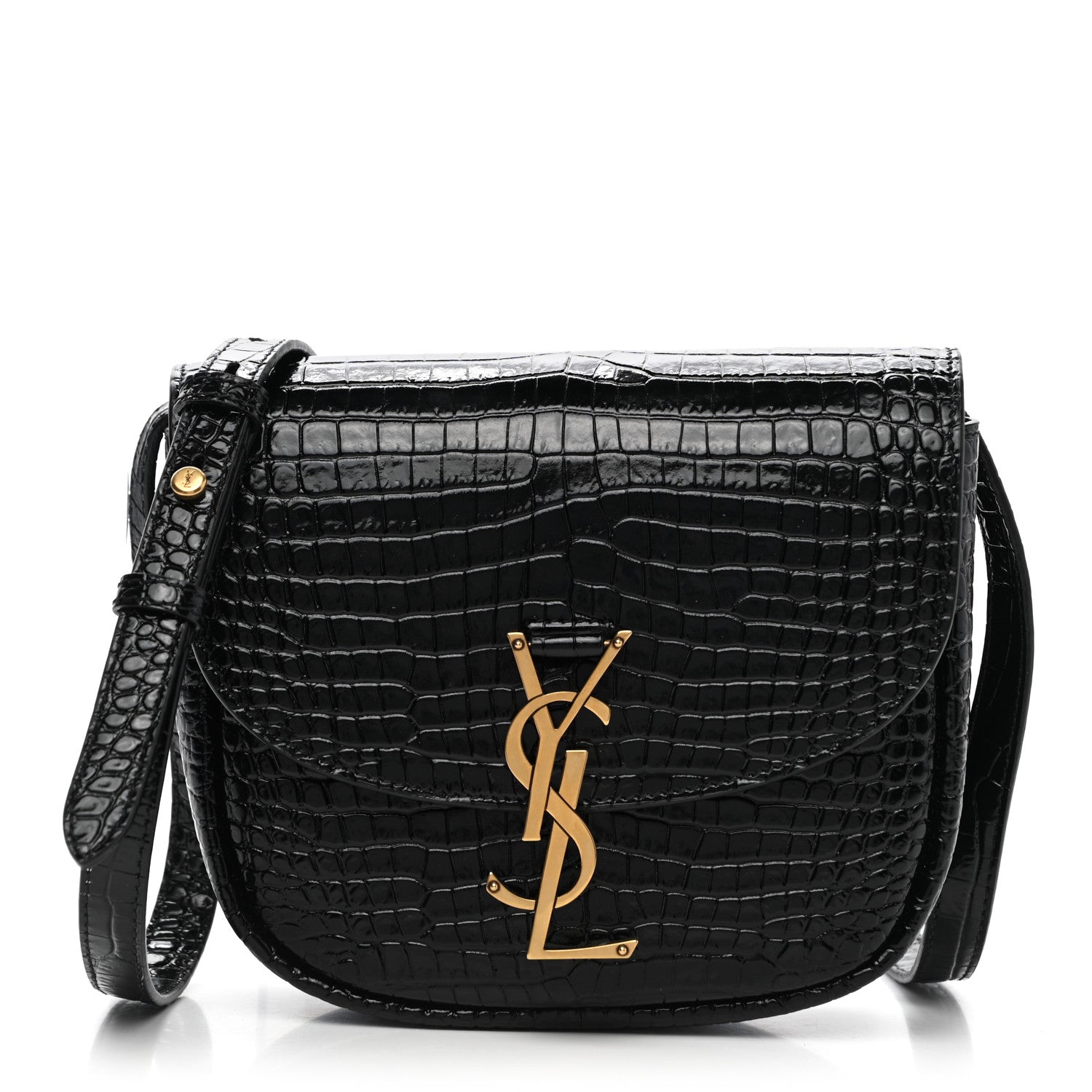 Saint Laurent Crocodile Embossed Calfskin Small Kaia Satchel Black 1 of 10