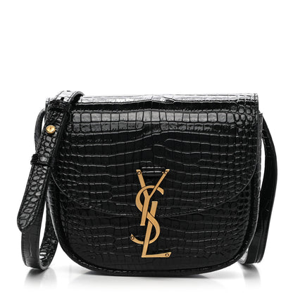 Saint Laurent Crocodile Embossed Calfskin Small Kaia Satchel Black 1 of 10