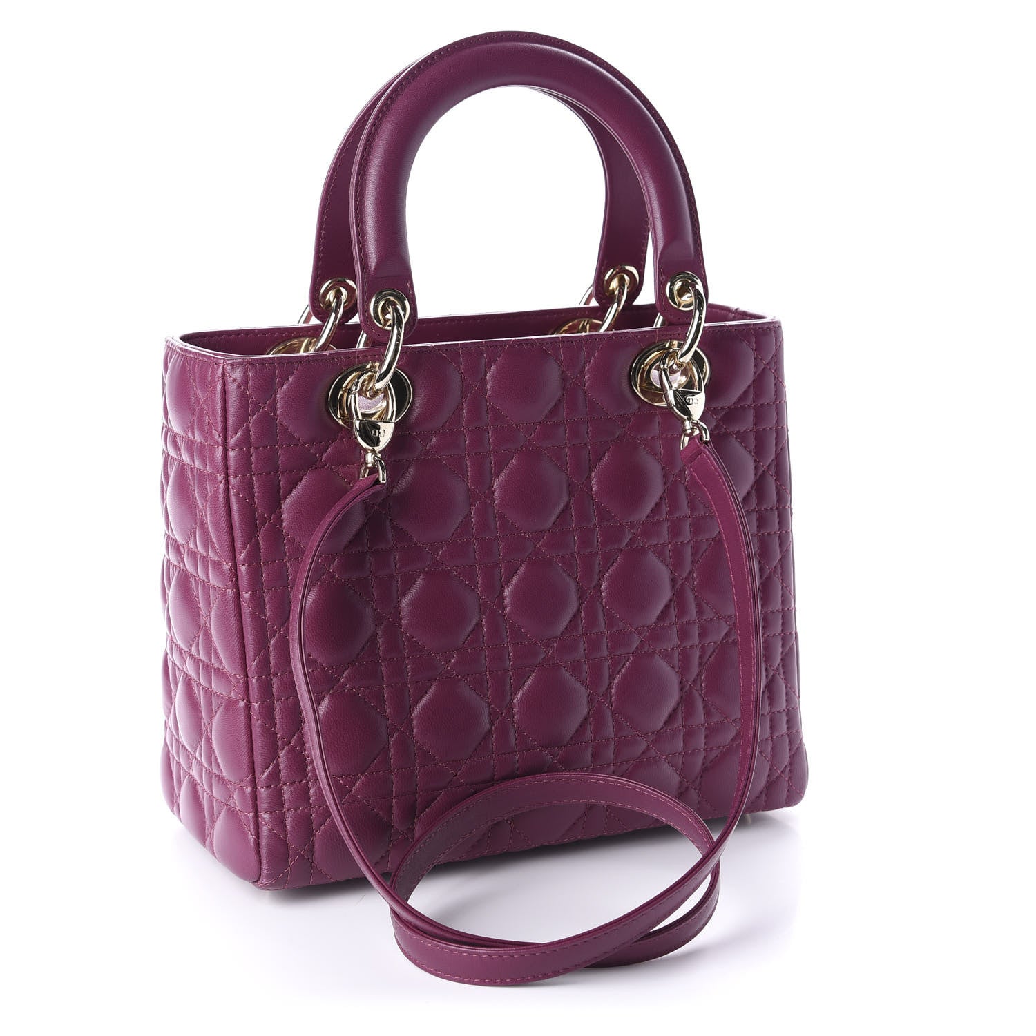 Christian Dior Lambskin Cannage Medium Lady Dior Purple 4 of 11