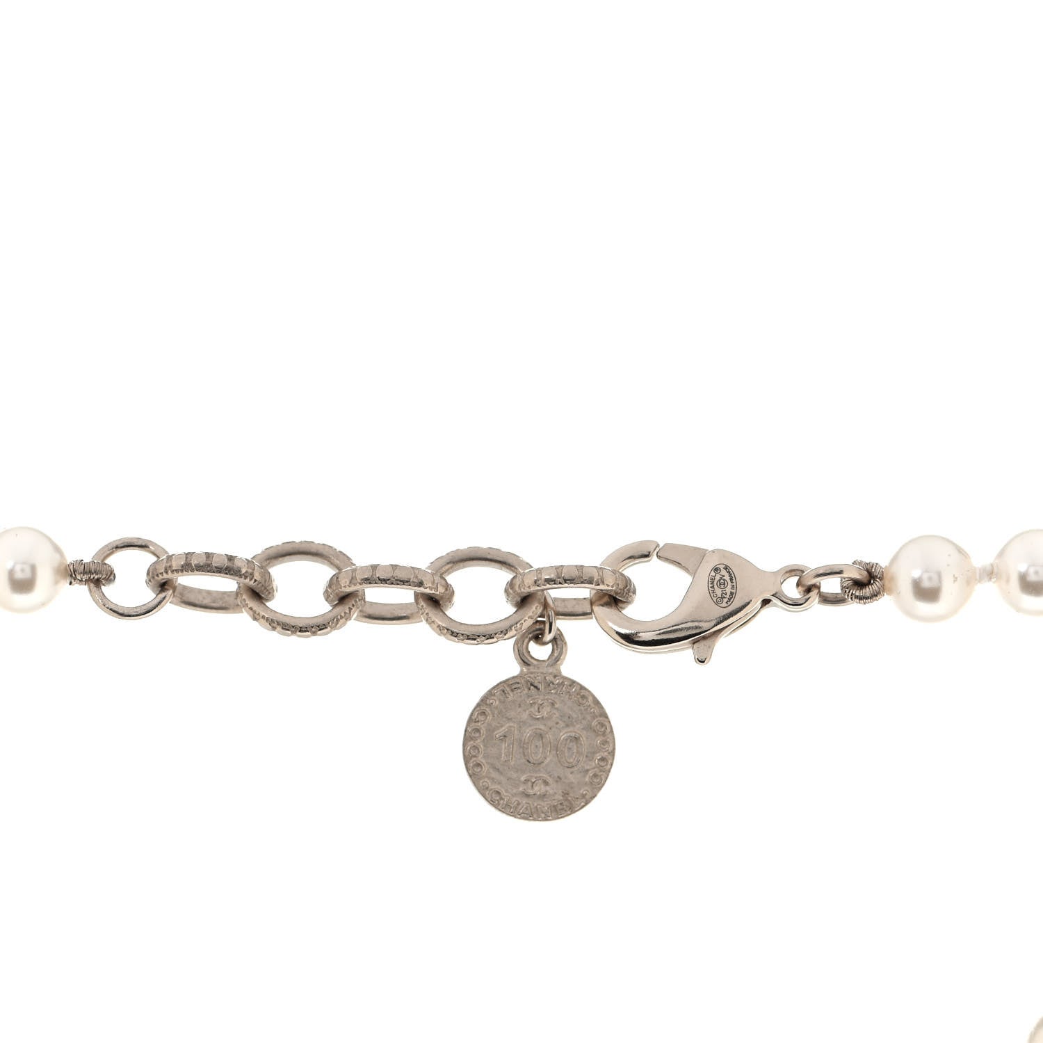 Chanel Pearl CC 100th Anniversary Necklace Light Gold 3 of 4