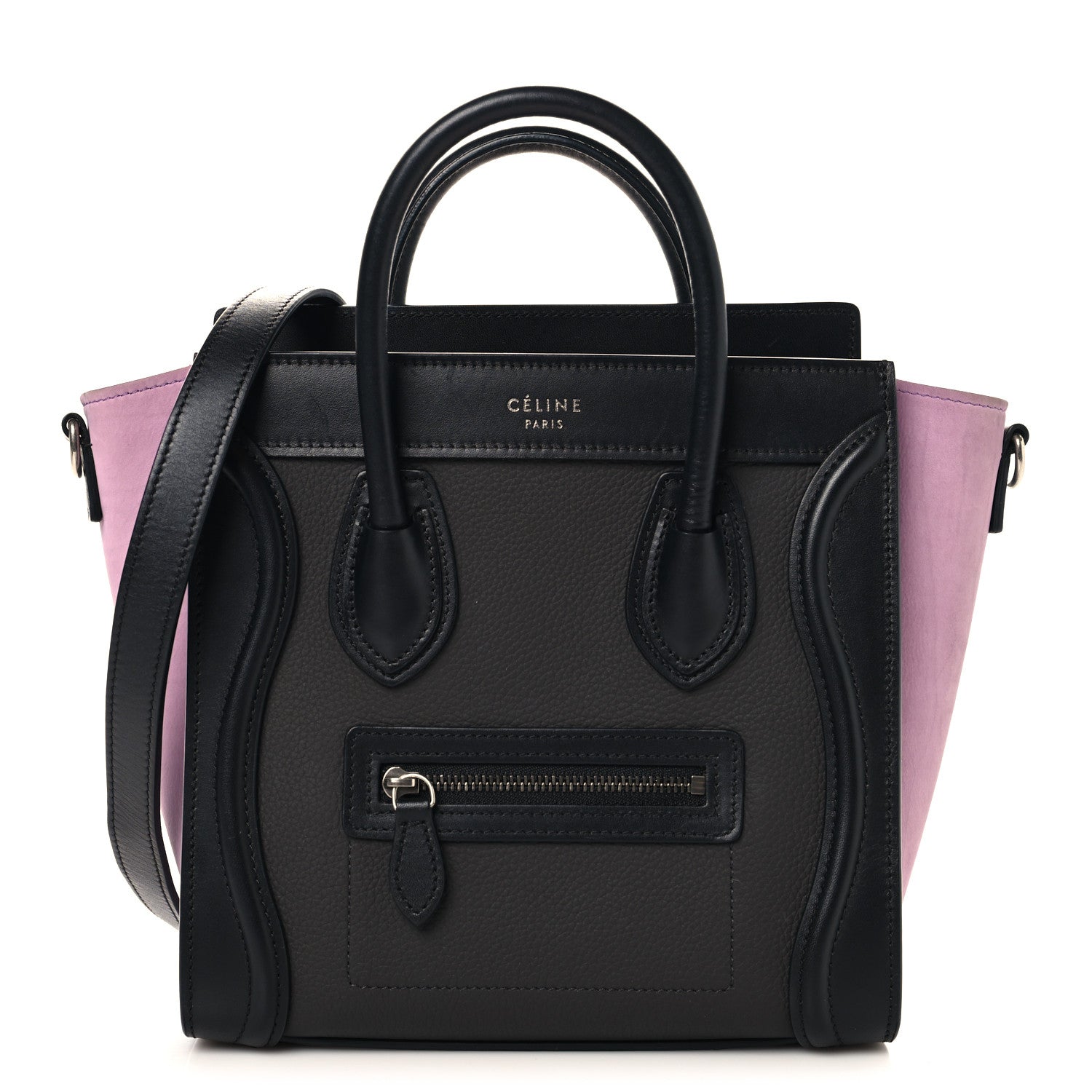 Celine Baby Grained Calfskin Nubuck Tri-color Nano Luggage Anthracite 1 of 10