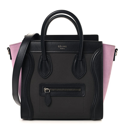 Celine Baby Grained Calfskin Nubuck Tri-color Nano Luggage Anthracite 1 of 10