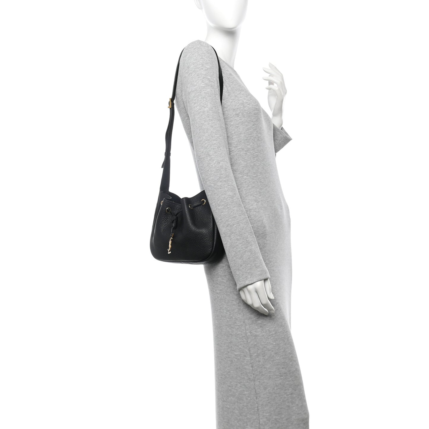 Grained Calfskin Paris VII Mini Flat Hobo Black
