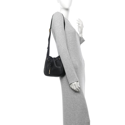 Saint Laurent Grained Calfskin Paris VII Mini Flat Hobo Black 2 of 11