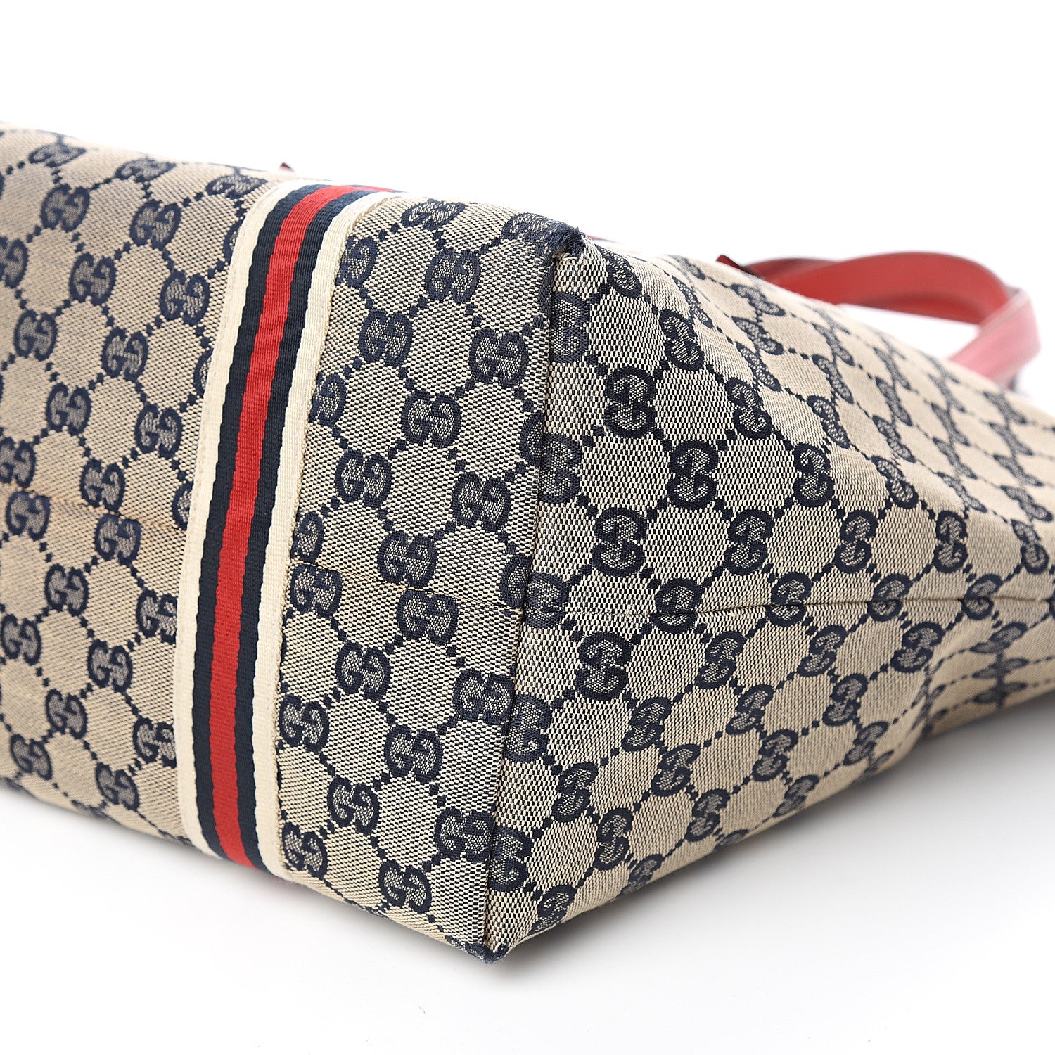 Gucci Monogram Large Jolicoeur Tote Navy Red 10 of 16