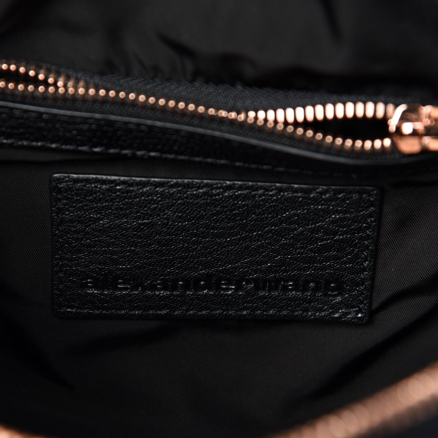 Pebbled Lambskin Mini Rockie Black Rose Gold Hardware