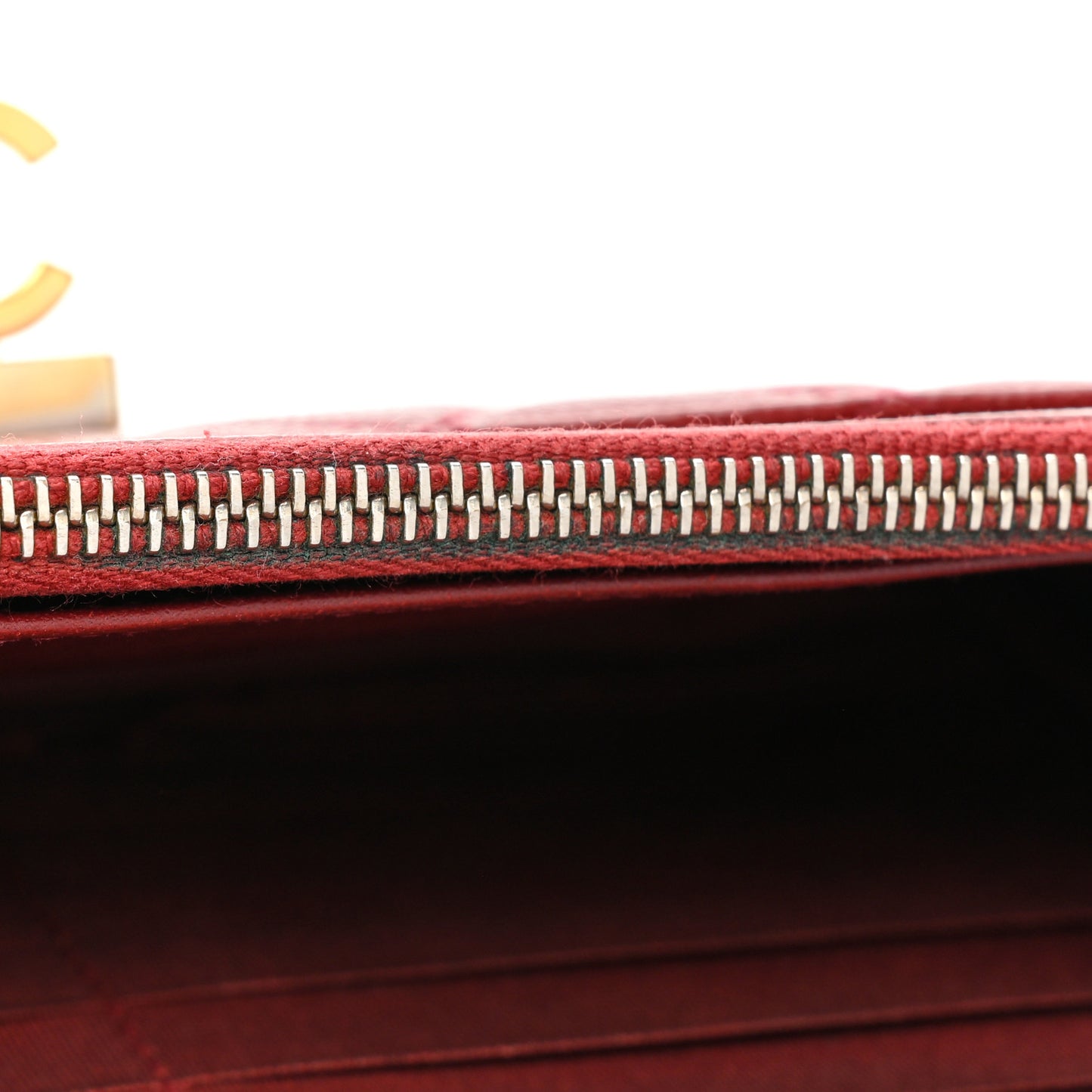 Caviar Quilted Golden Class Wallet On Chain WOC Red