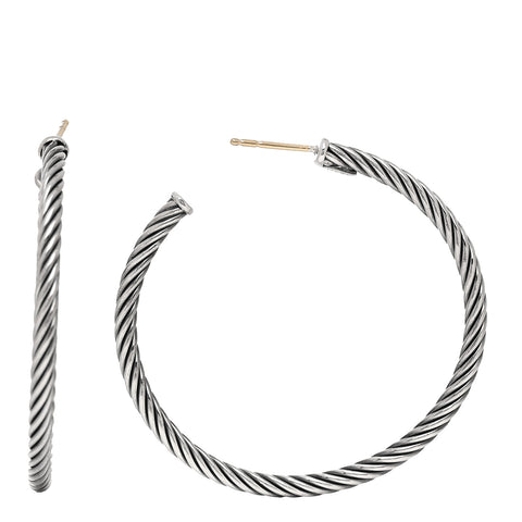 Sterling Silver 45mm Cable Classics Hoop Earrings
