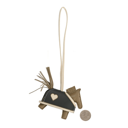 Hermes Milo Lambskin Grigri Rodeo Robeo Coeur Bag Charm PM Beige Marfa Craie Vert Mangrove 2 of 5