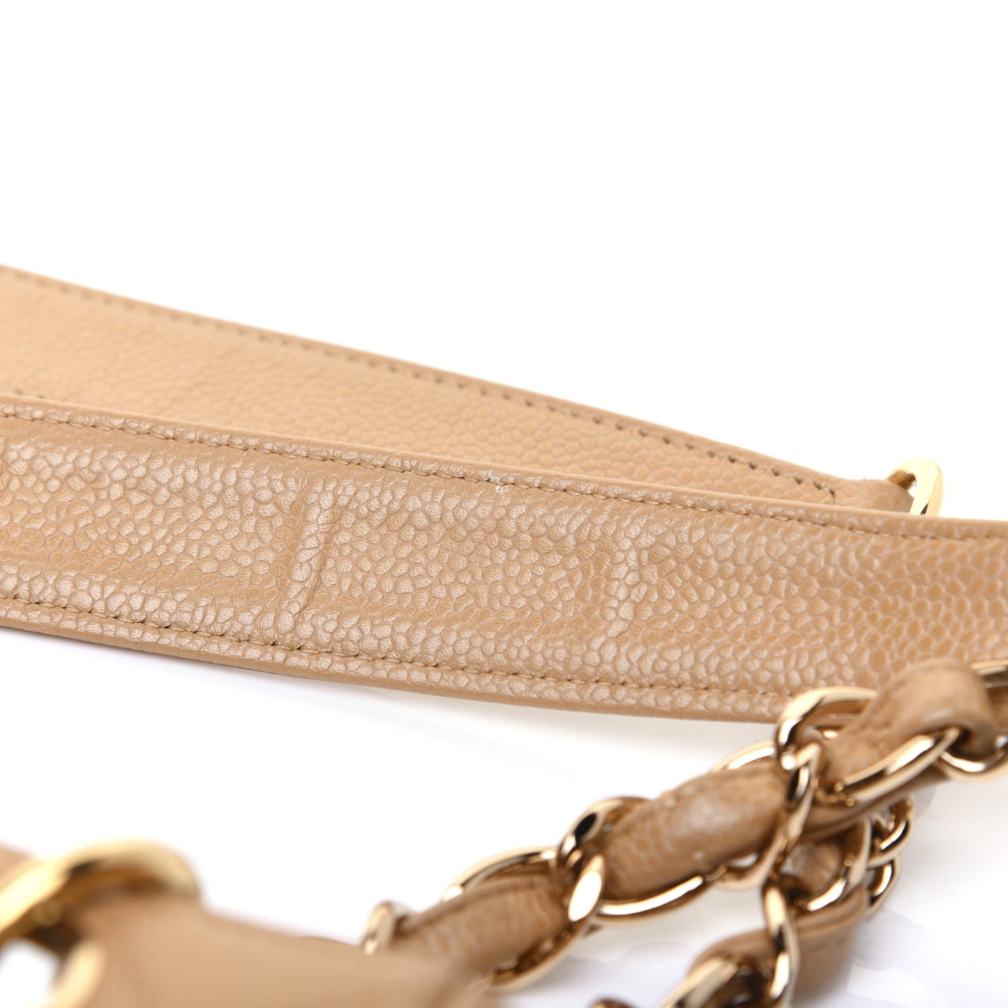 Caviar Quilted Petit Shopping Tote PST Dark Beige