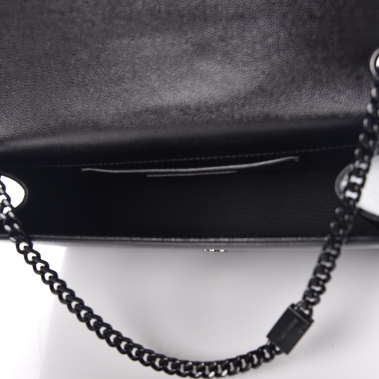 Saint Laurent Grain De Poudre Medium Classic Monogram Kate Satchel Black 6 of 7