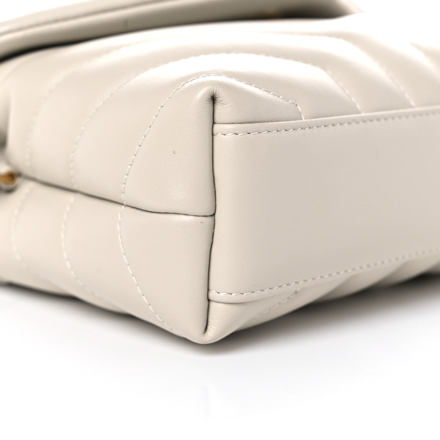 Saint Laurent Calfskin Y Quilted Monogram Toy Loulou Crossbody Bag Ivory 9 of 13