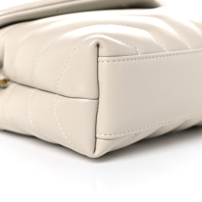 Saint Laurent Calfskin Y Quilted Monogram Toy Loulou Crossbody Bag Ivory 9 of 13