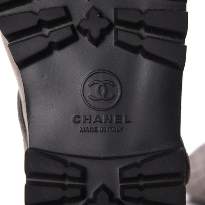 Chanel Shearling Suede Calfskin Quilted High Boots 39.5 Grey 5 of 8