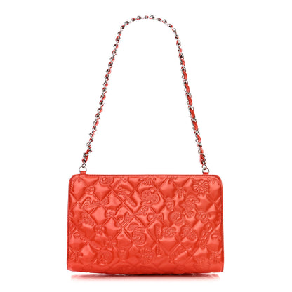 Chanel Patent Calfskin Lucky Symbols Pochette Coral 4 of 12