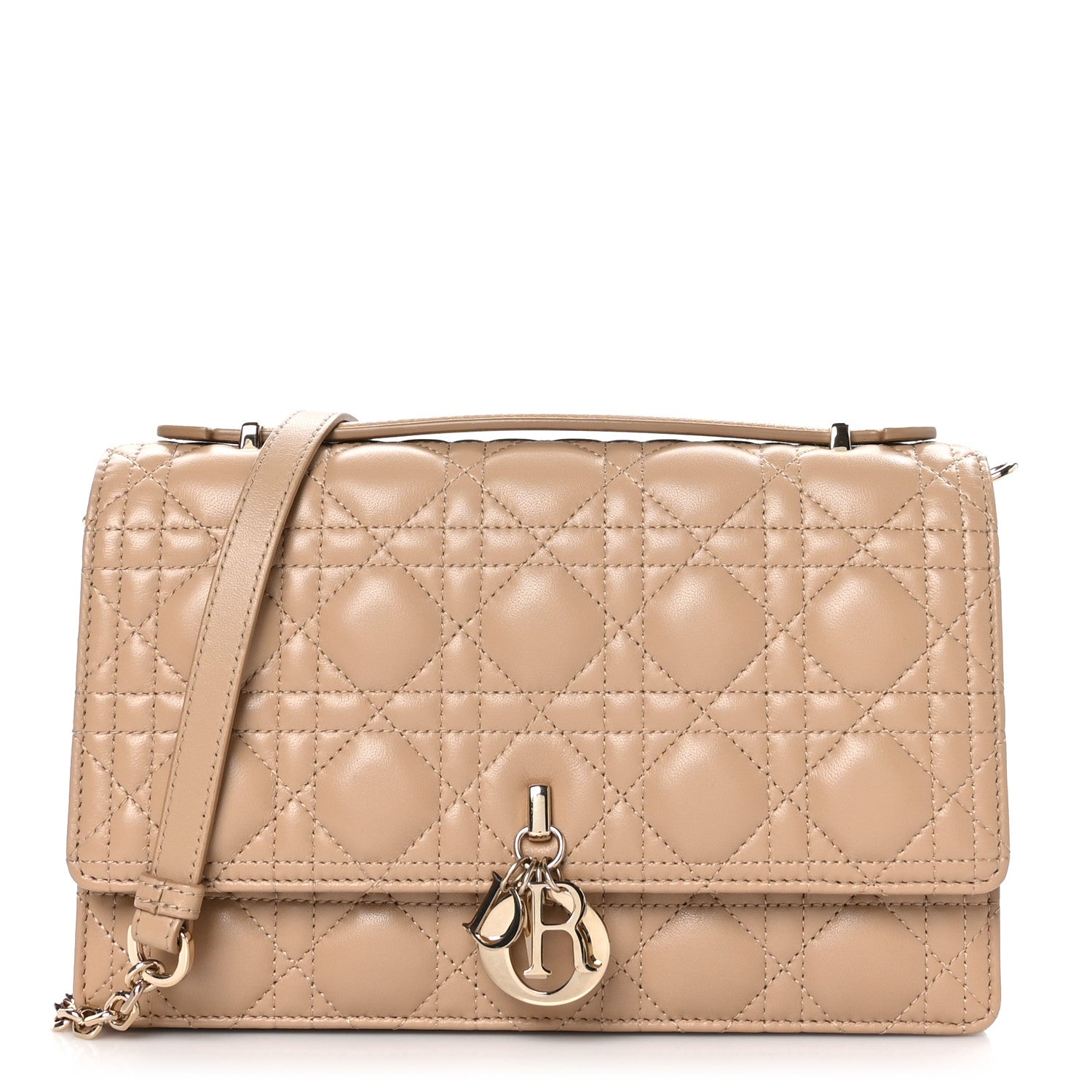 Christian Dior Lambskin Cannage My Dior Top Handle Bag Beige 1 of 11