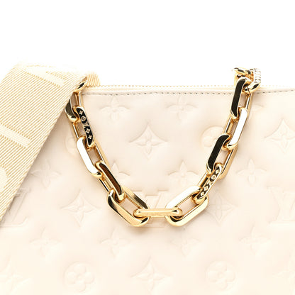 Louis Vuitton Lambskin Embossed Monogram Coussin PM Beige Cream 7 of 10