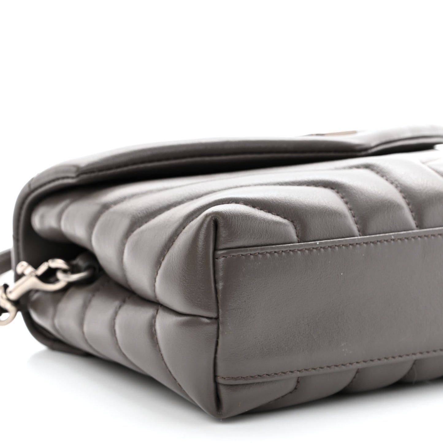 Calfskin Y Quilted Monogram Toy Loulou Crossbody Bag Grey Kaki