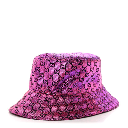 Gucci Canvas Lame GG Monogram Reversible Bucket Hat Fuxia Pink 1 of 14