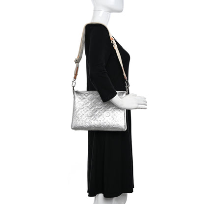 Louis Vuitton Metallic Lambskin Embossed Monogram Coussin BB Silver 2 of 10