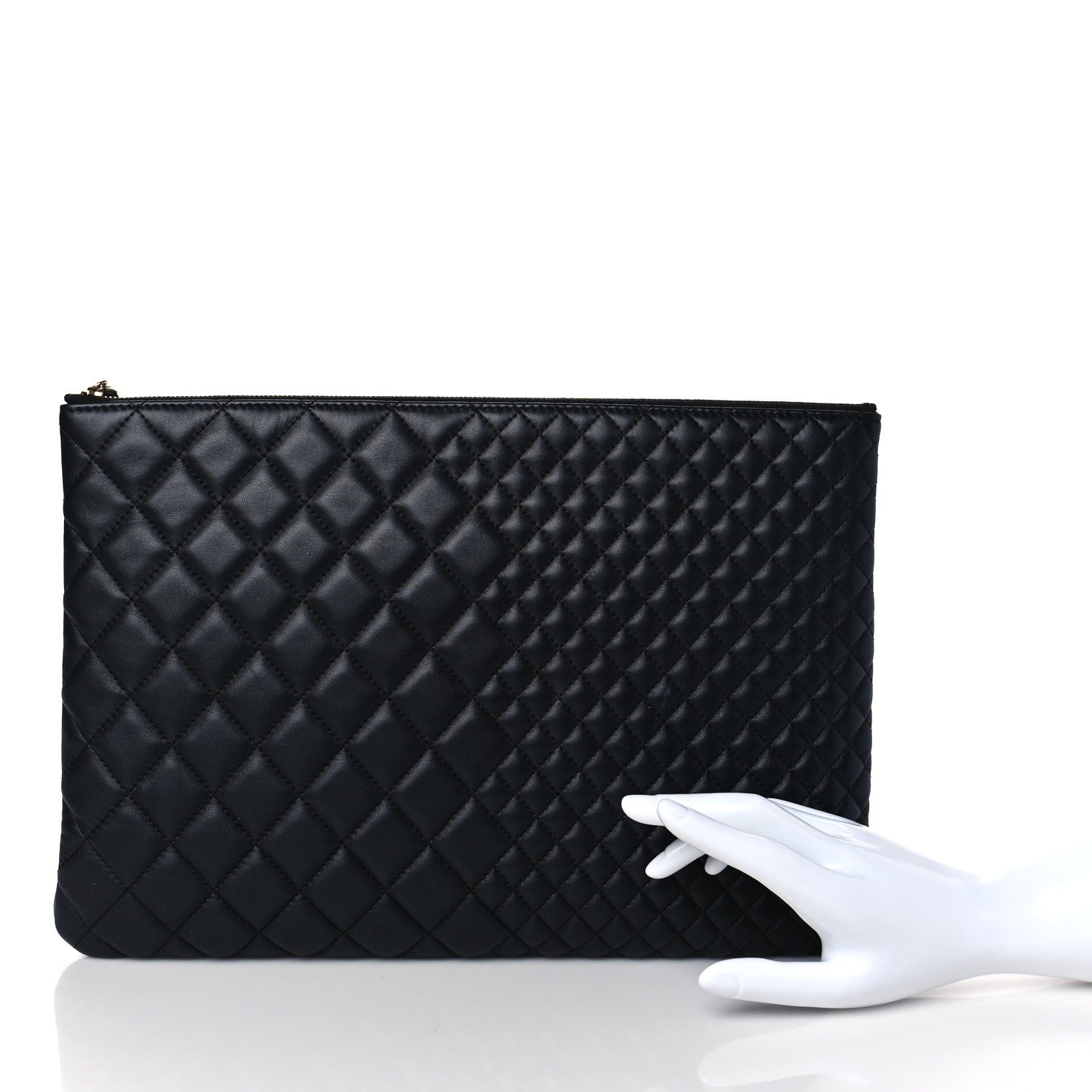 Chanel Lambskin Bi Quilted Large Cosmetic Case Black 2 of 8