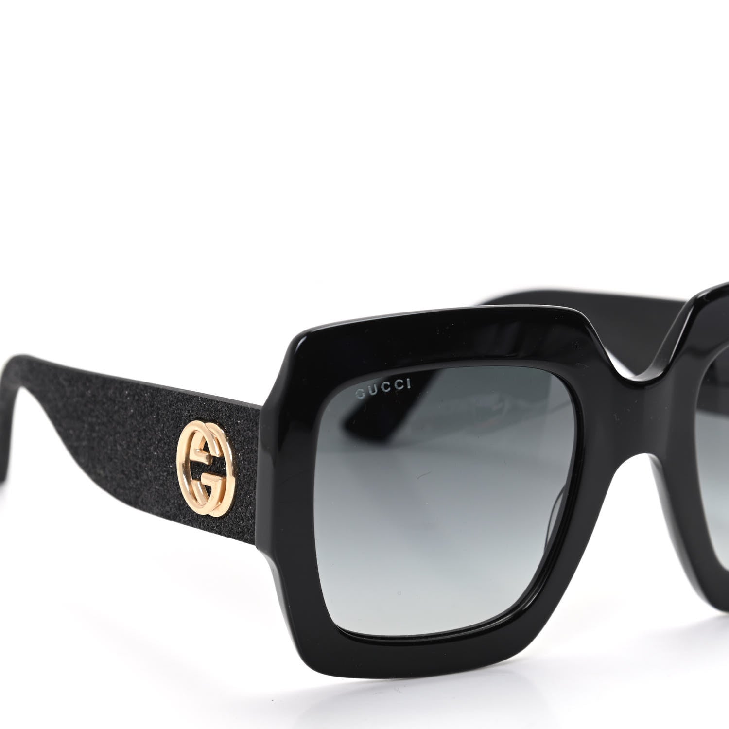Gucci Square Frame Glitter GG0102S Sunglasses Black 7 of 7