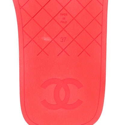 Chanel Lambskin Padded Pool Thong Sandals 37 Light Red Pink 8 of 10