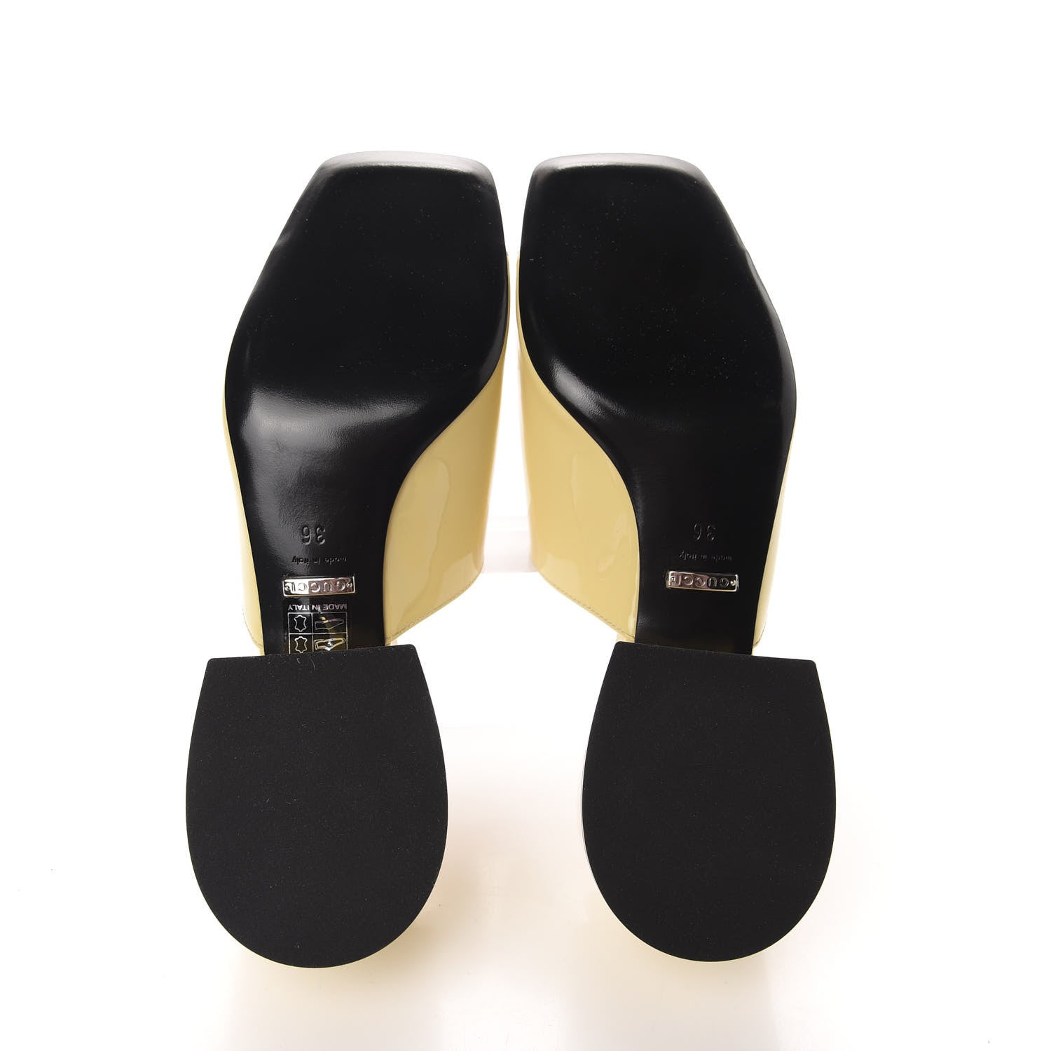 Gucci Patent Lexi Horsebit Mid-Heel Slide Sandals 36 Burro 6 of 10