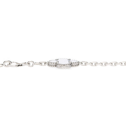 Van Cleef & Arpels 18K White Gold Chalcedony 10 Motifs Vintage Alhambra Necklace 6 of 7