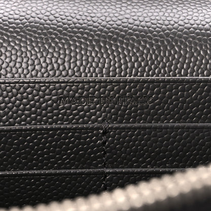 Saint Laurent Grain De Poudre Matelasse Chevron Monogram Chain Wallet Earth 7 of 10