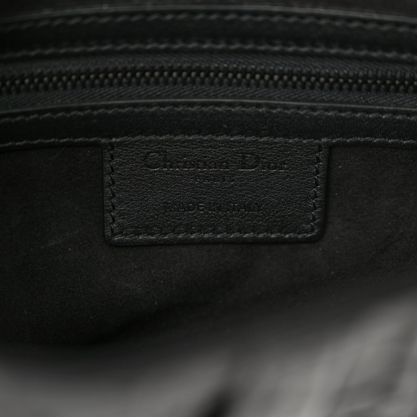 Calfskin Embossed Oblique Saddle Bag Black Black