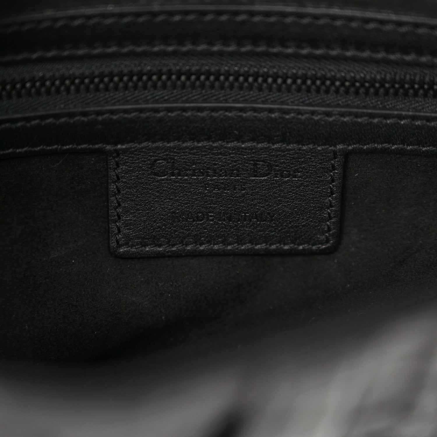 Christian Dior Calfskin Embossed Oblique Saddle Bag Black Black 6 of 12