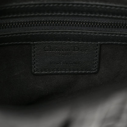Christian Dior Calfskin Embossed Oblique Saddle Bag Black Black 6 of 12