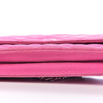 Chanel Iridescent Caviar Quilted Wallet on Chain WOC Pink 12 of 13
