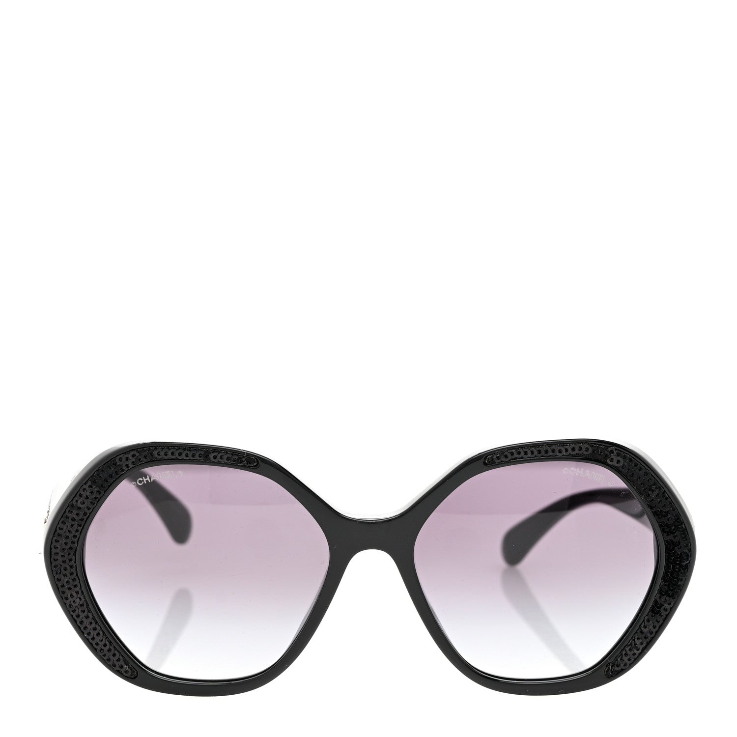 Chanel Acetate Sequin Round Sunglasses 5451-A Black 2 of 9
