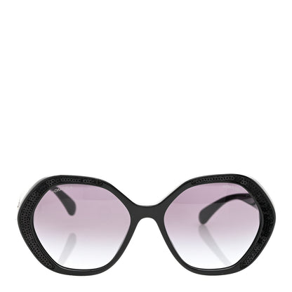 Chanel Acetate Sequin Round Sunglasses 5451-A Black 2 of 9