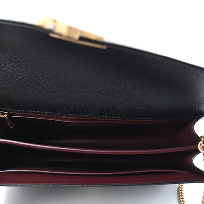 Saint Laurent Grain De Poudre Monogram Cassandra Clasp Bag Black Rouge Legion 5 of 10