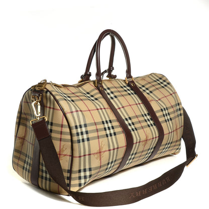 Burberry Haymarket Check Large Holdall Duffel Bag Brown 3 of 7