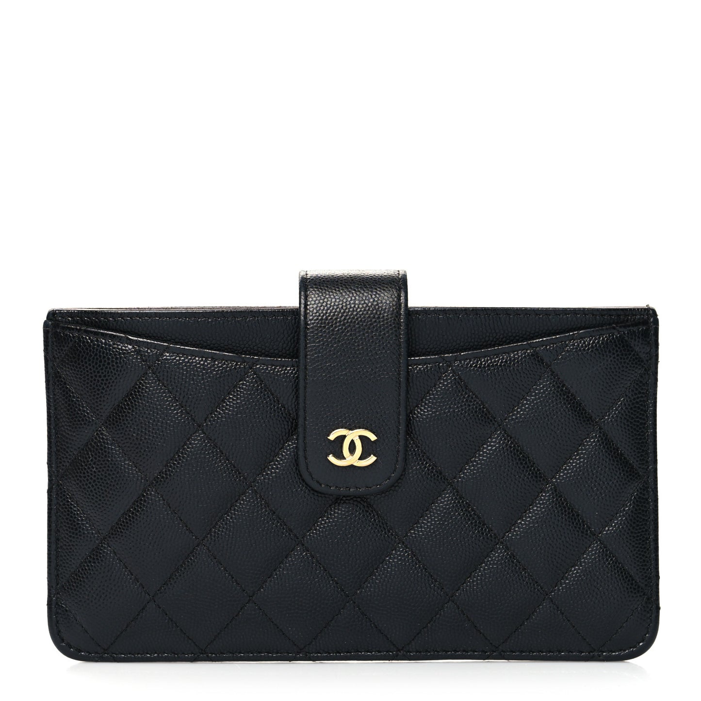 Caviar Quilted Classic Strap Pouch Black