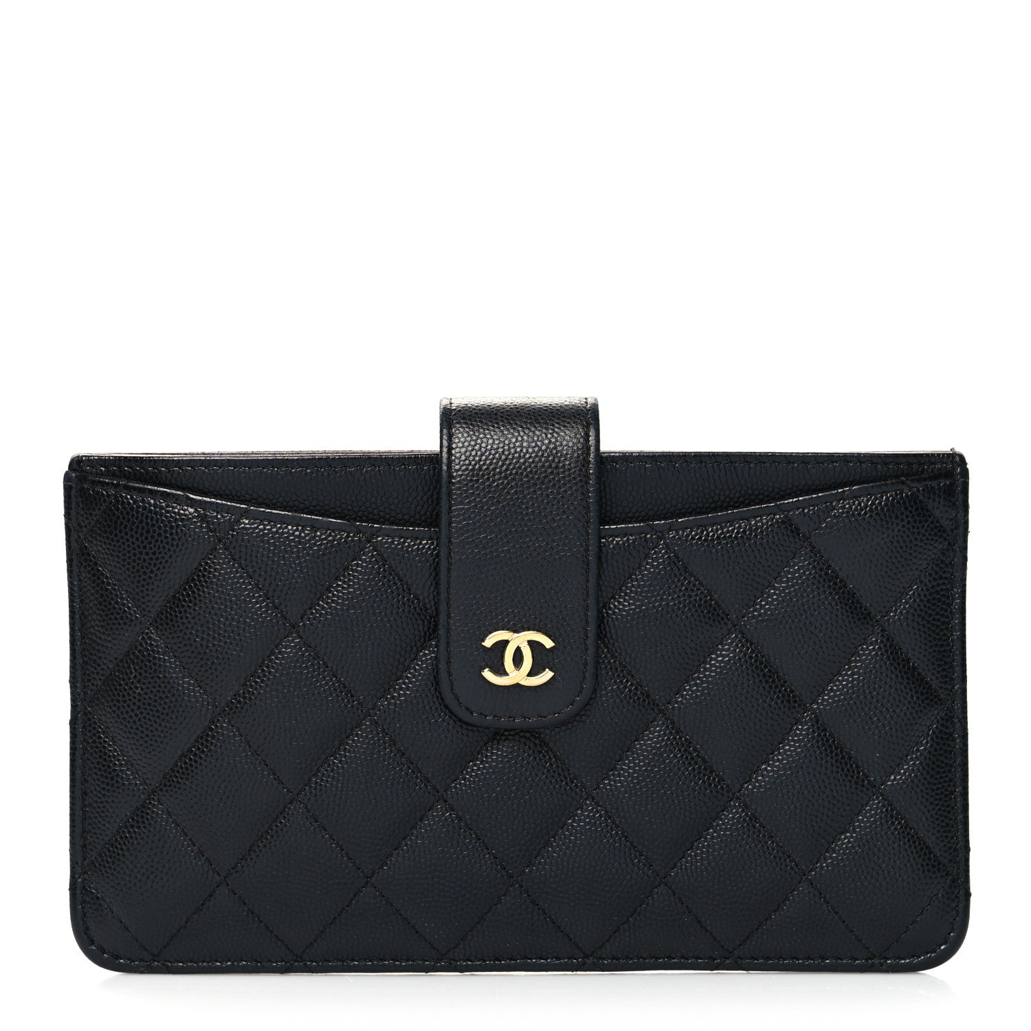 Chanel Caviar Quilted Classic Strap Pouch Black 3 of 10
