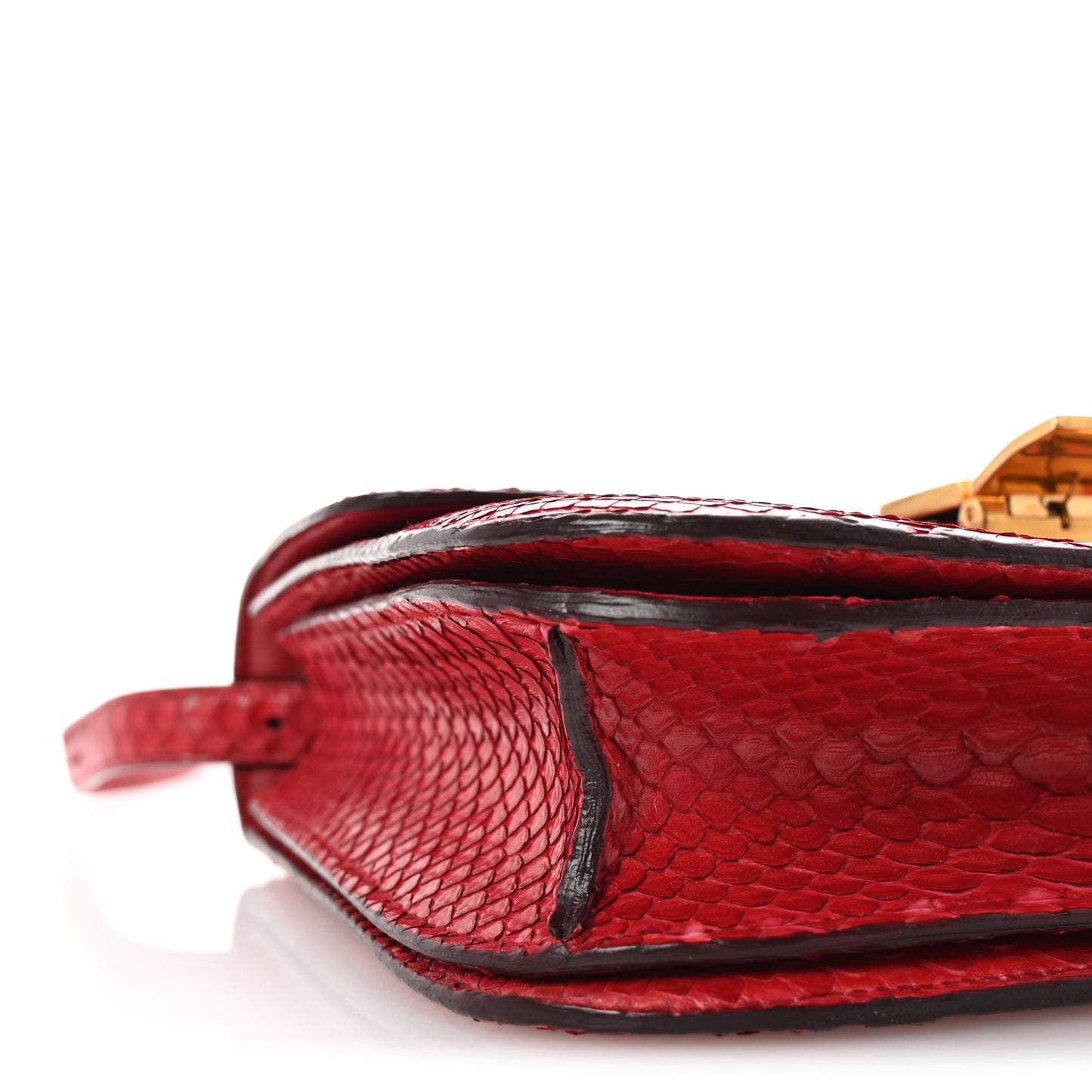 Snakeskin Medium Classic Box Flap Red