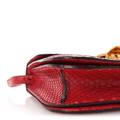 Celine Snakeskin Medium Classic Box Flap Red 8 of 9
