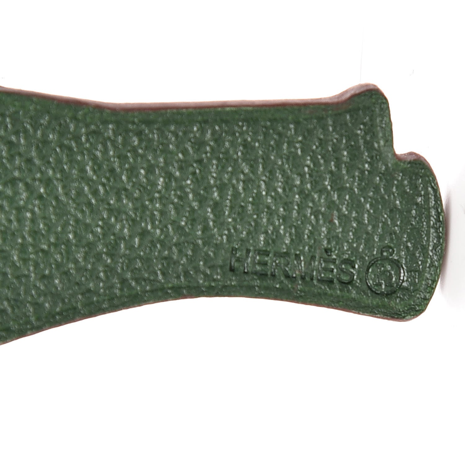 Hermes Epsom Petit H Elephant Bag Charm Sanguine Vert Fonce 3 of 4