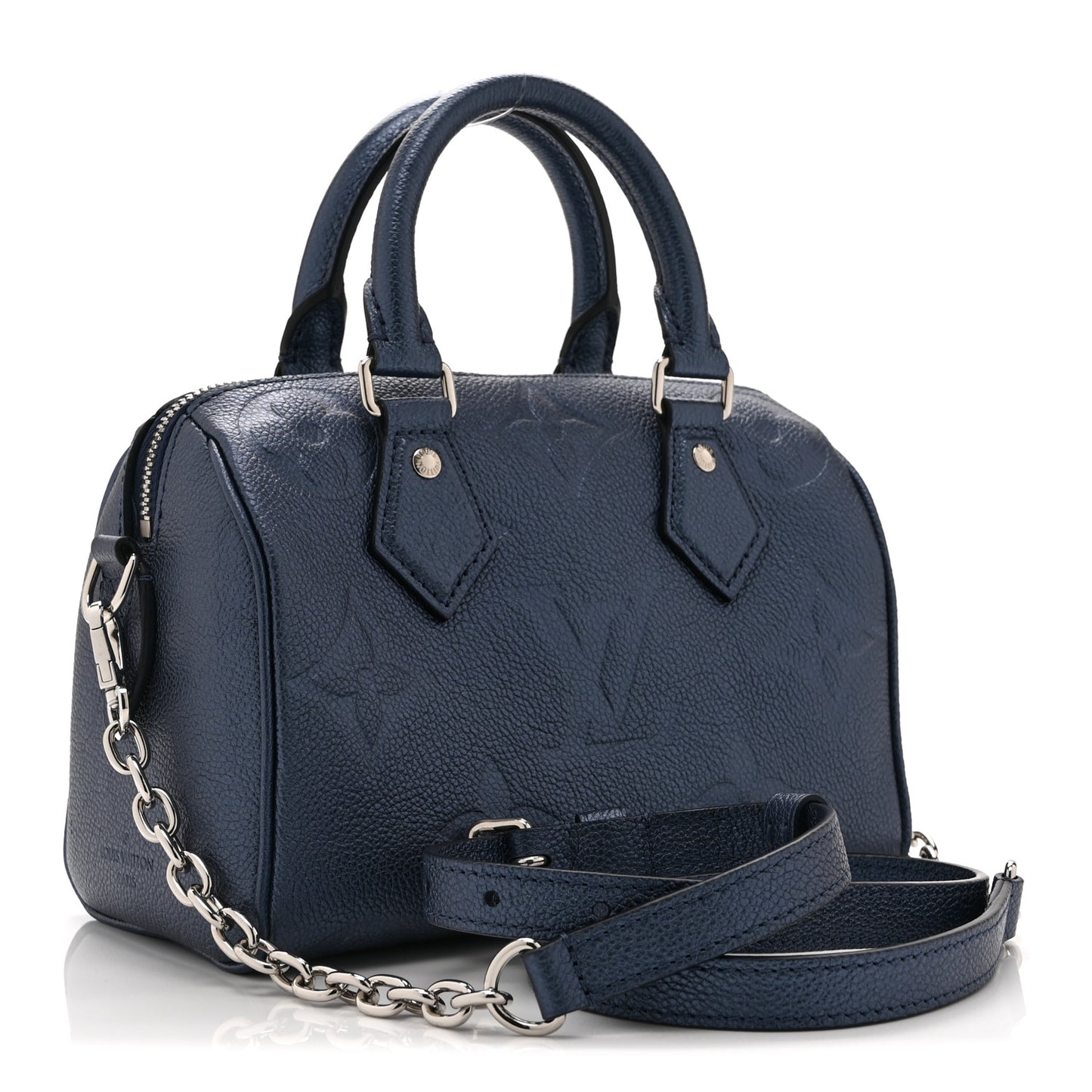 Metallic Empreinte Monogram Giant Speedy Bandouliere 20 Navy Nacre