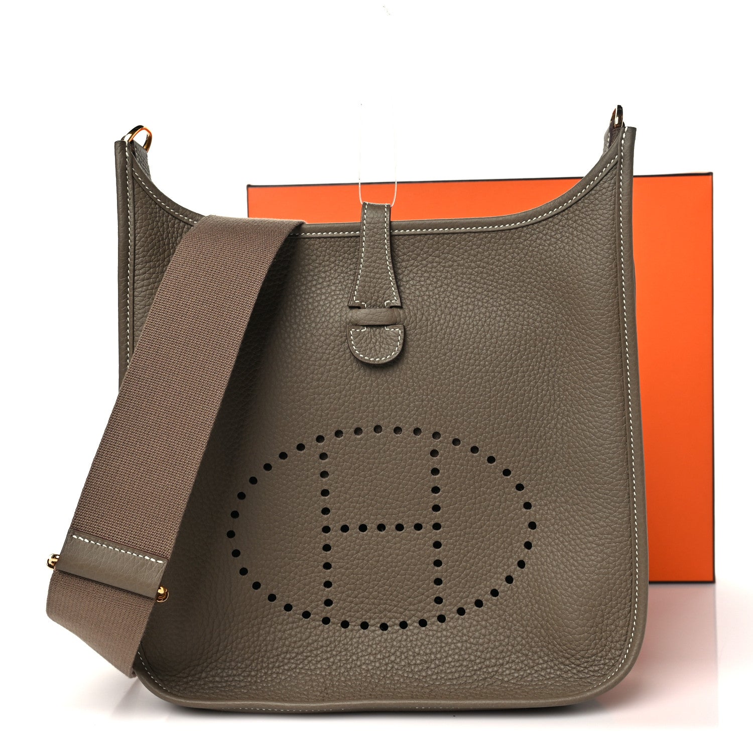 Hermes Taurillon Clemence Evelyne III PM Etoupe 11 of 11
