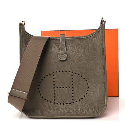 Hermes Taurillon Clemence Evelyne III PM Etoupe 11 of 11
