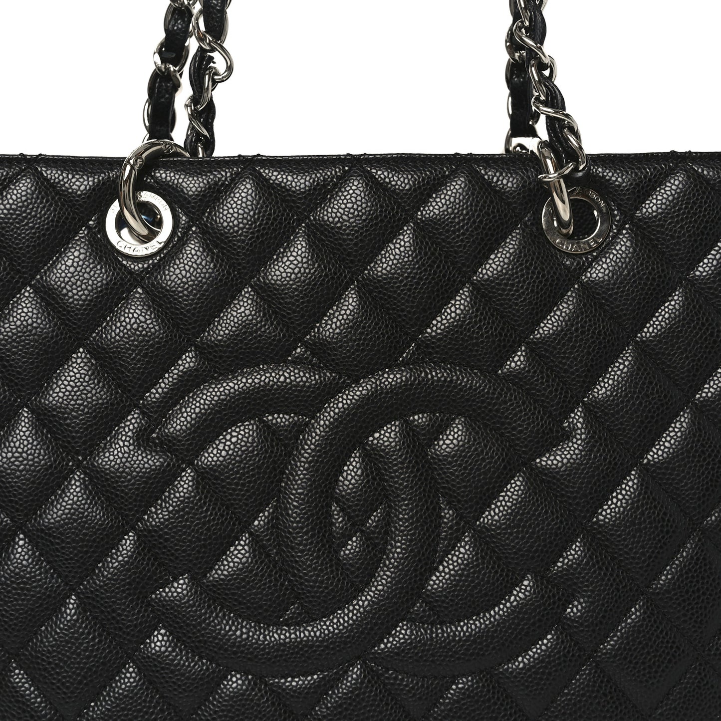 Caviar Quilted Grand Shopping Tote GST Black
