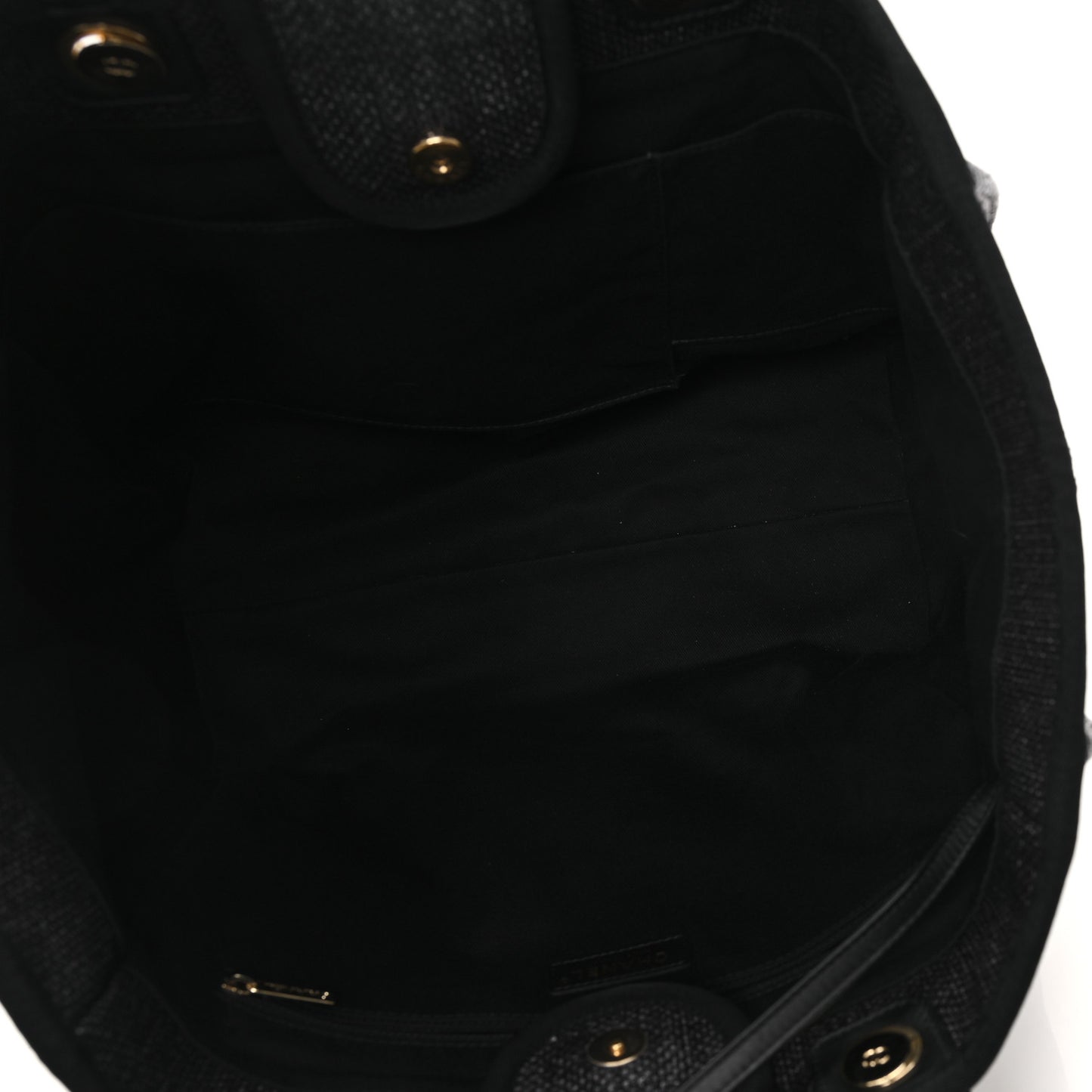 Woven Straw Raffia Large Deauville Tote Black