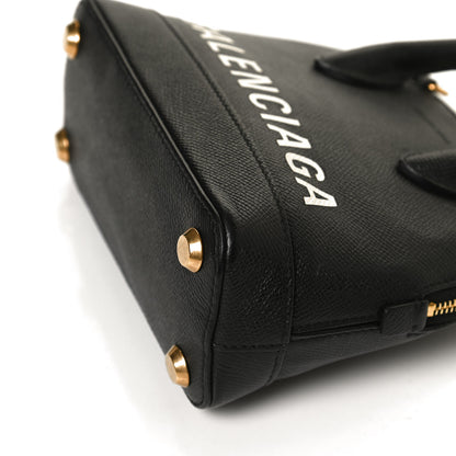 Balenciaga Signature Grained Calfskin XXS Ville Top Handle Bag Black White 10 of 13